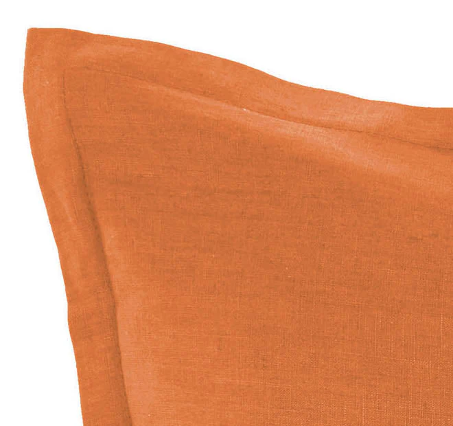 Nimes Linen 48x48cm Filled Cushion Terracotta - Image 2