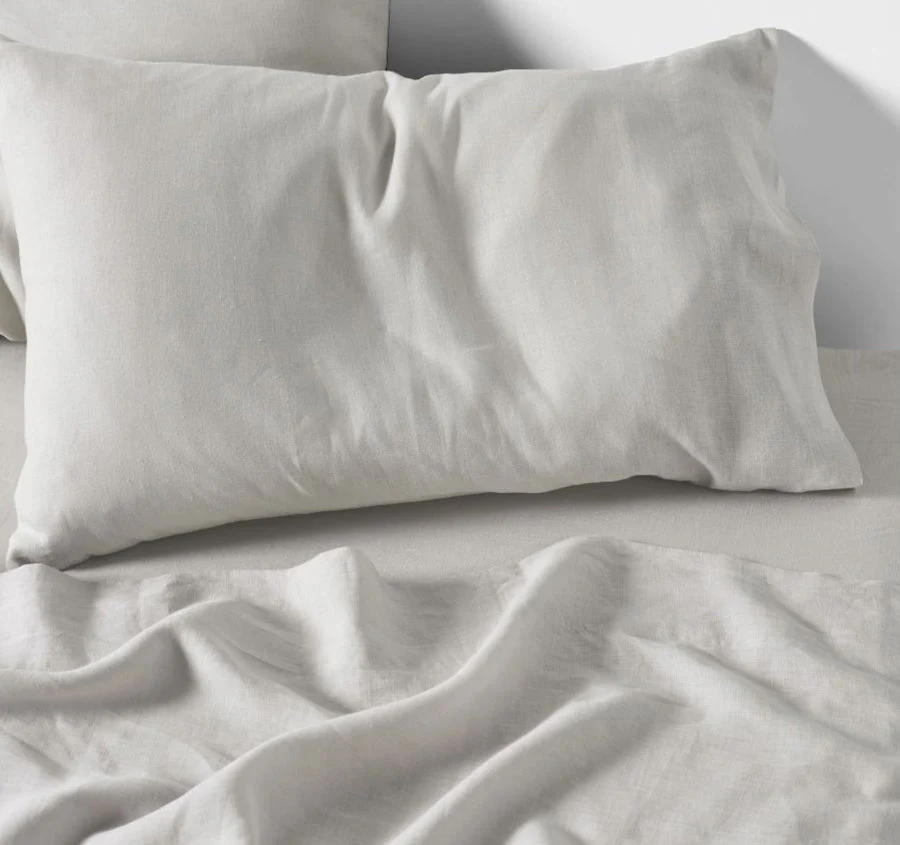 Nimes Linen Mega Sheet Set Range Pale Grey - Image 3