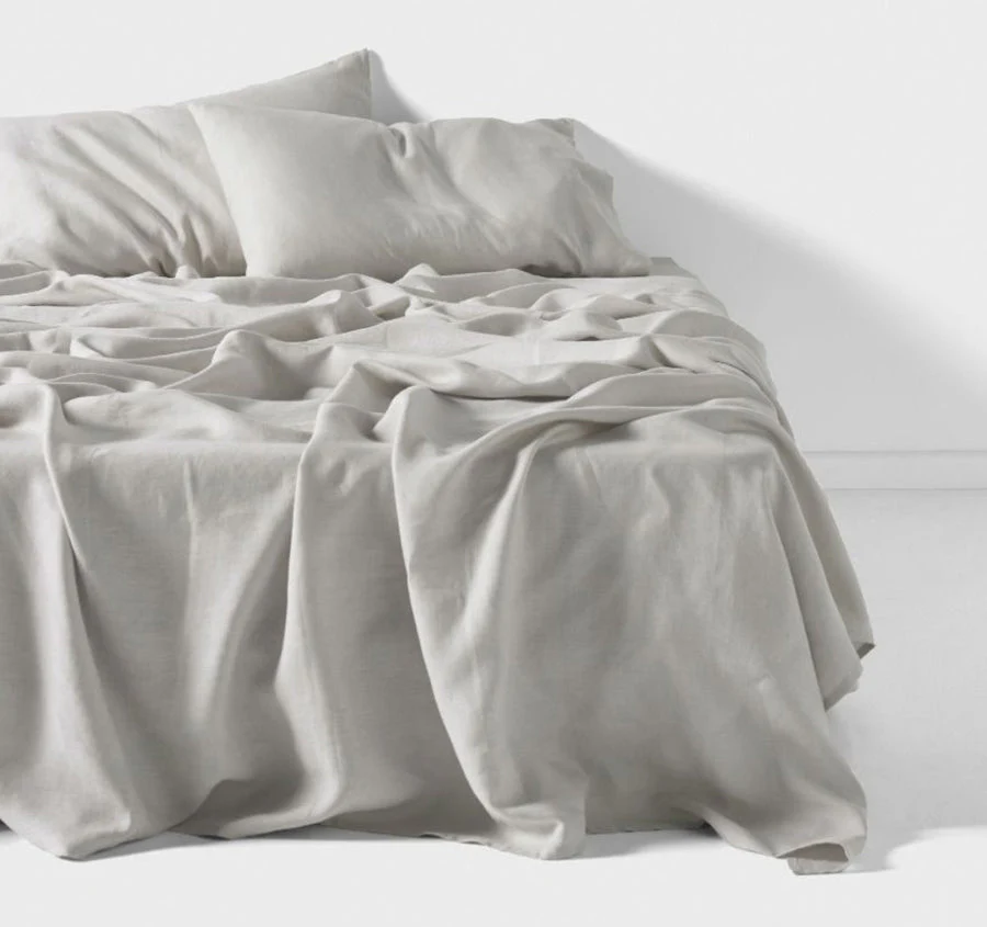 Nimes Linen Mega Sheet Set Range Pale Grey - Image 4