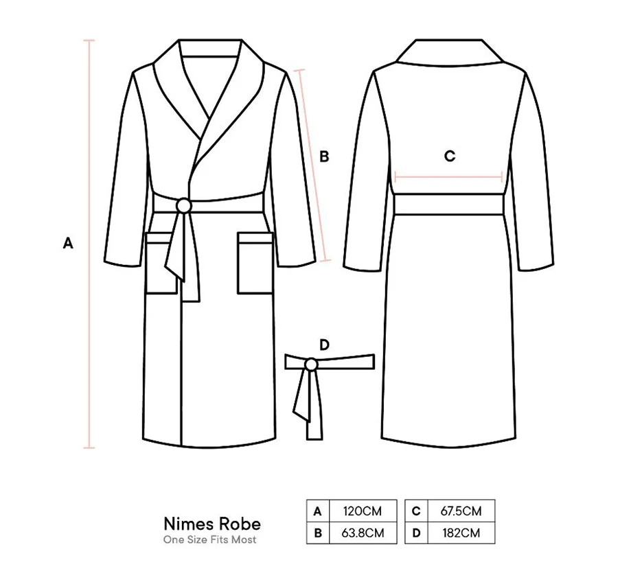 Nimes Linen One Size Bathrobe Moss - Image 4