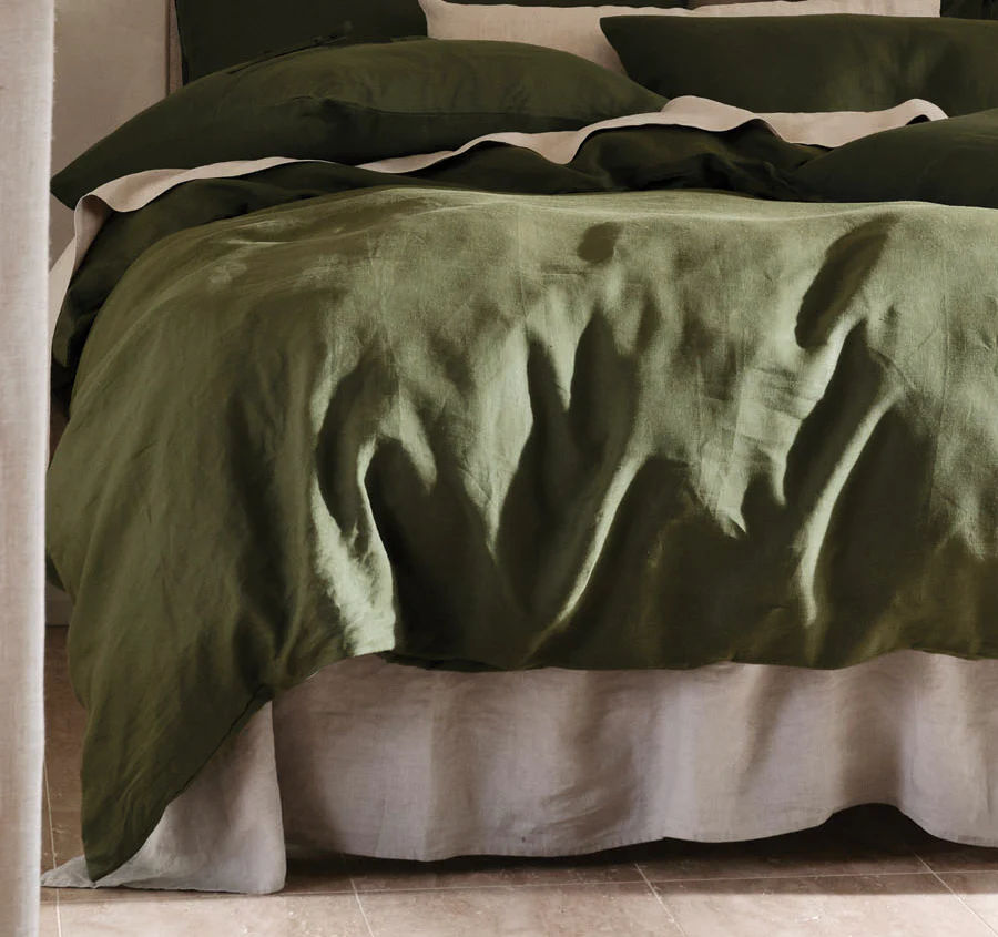Nimes Linen Quilt Cover Set Range Moss - Image 3