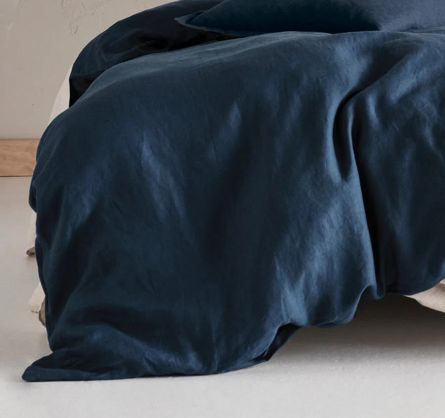 Nimes Linen Quilt Cover Set Range Navy - Image 3