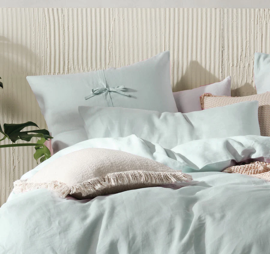 Nimes Linen Quilt Cover Set Range Sky - Image 4