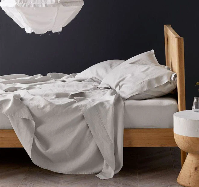 Nimes Linen Standard Pillowcase Pale Grey - Image 3