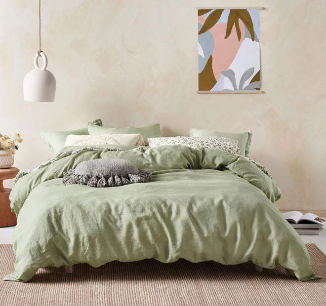Nimes Linen Standard Pillowcase Wasabi - Image 3
