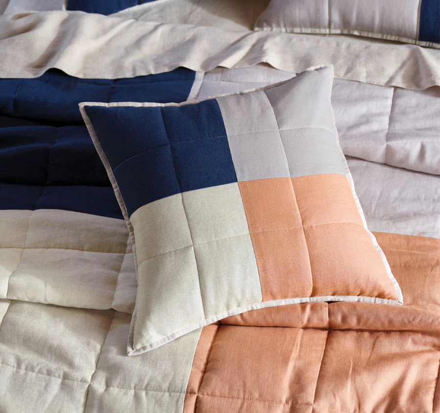 Nimes Patchwork 48x48cm Filled Cushion Navy - Image 3