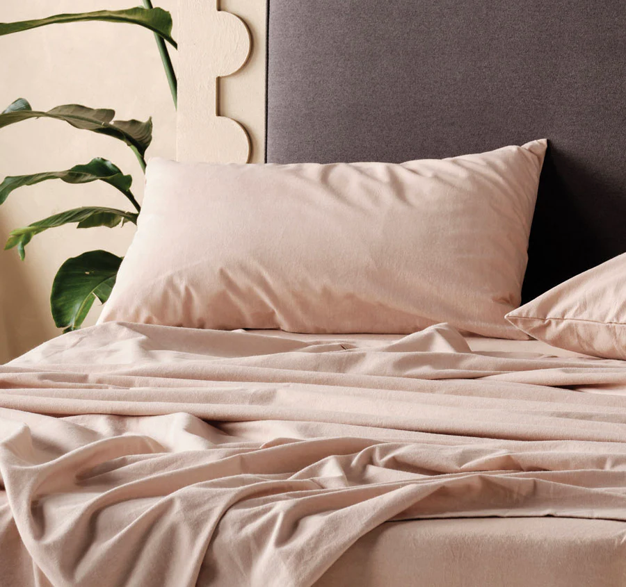 Plain-Dyed Flannelette Cotton Mega Sheet Set Range Pink Salt - Image 3