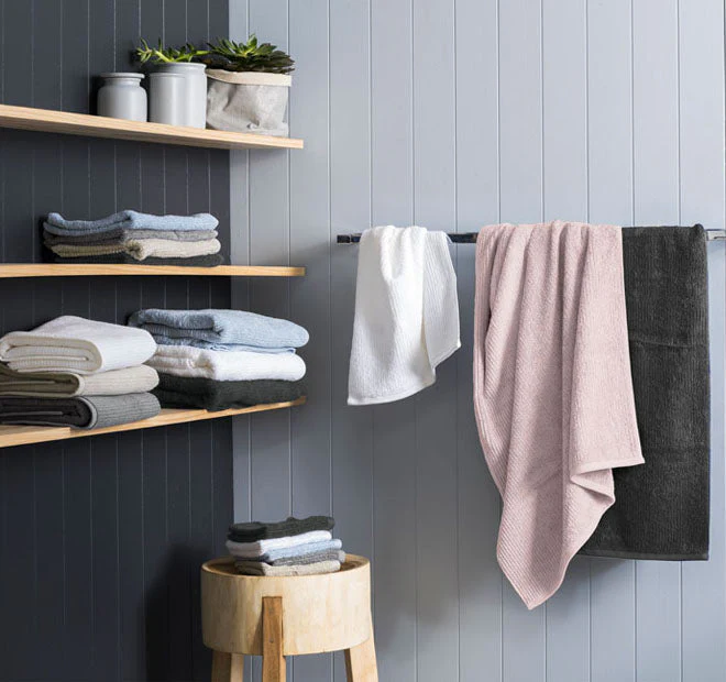 Reed 550GSM Cotton Bath Towel Range Grey - Image 4