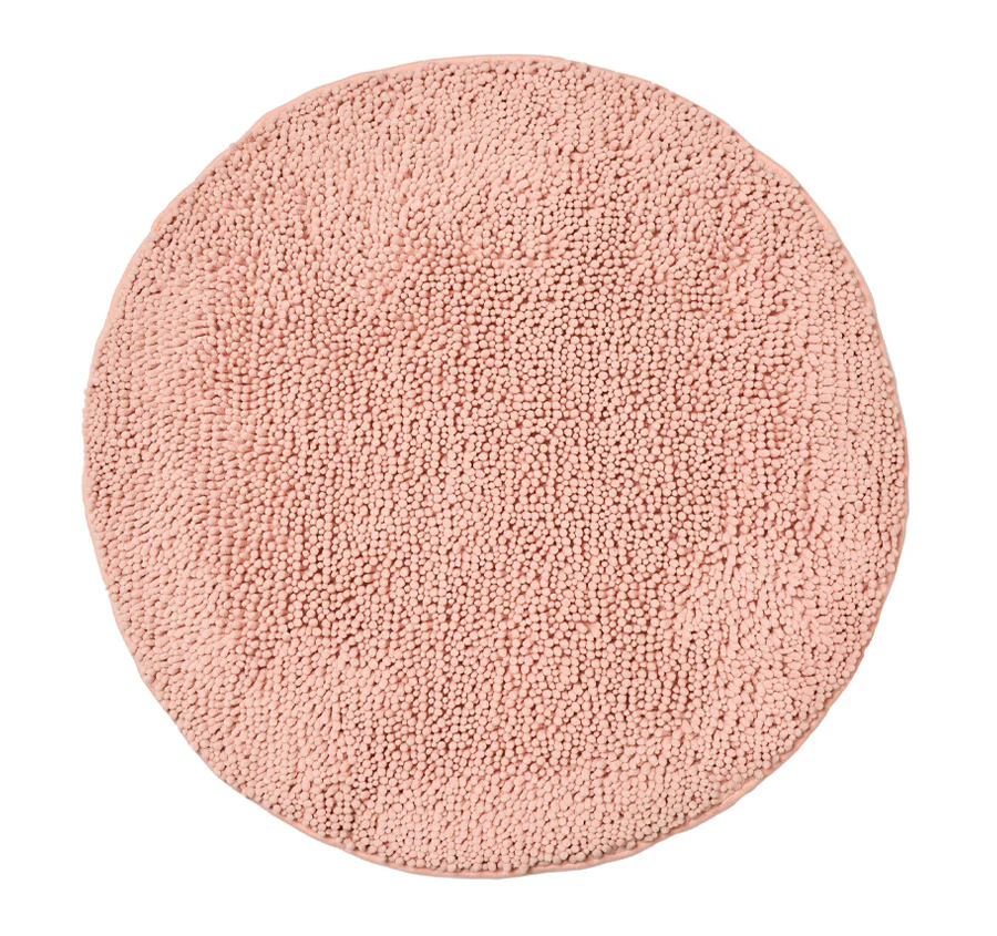 Reed Toggle 1700GSM Polyester 90cm Round Bath Mat Pink