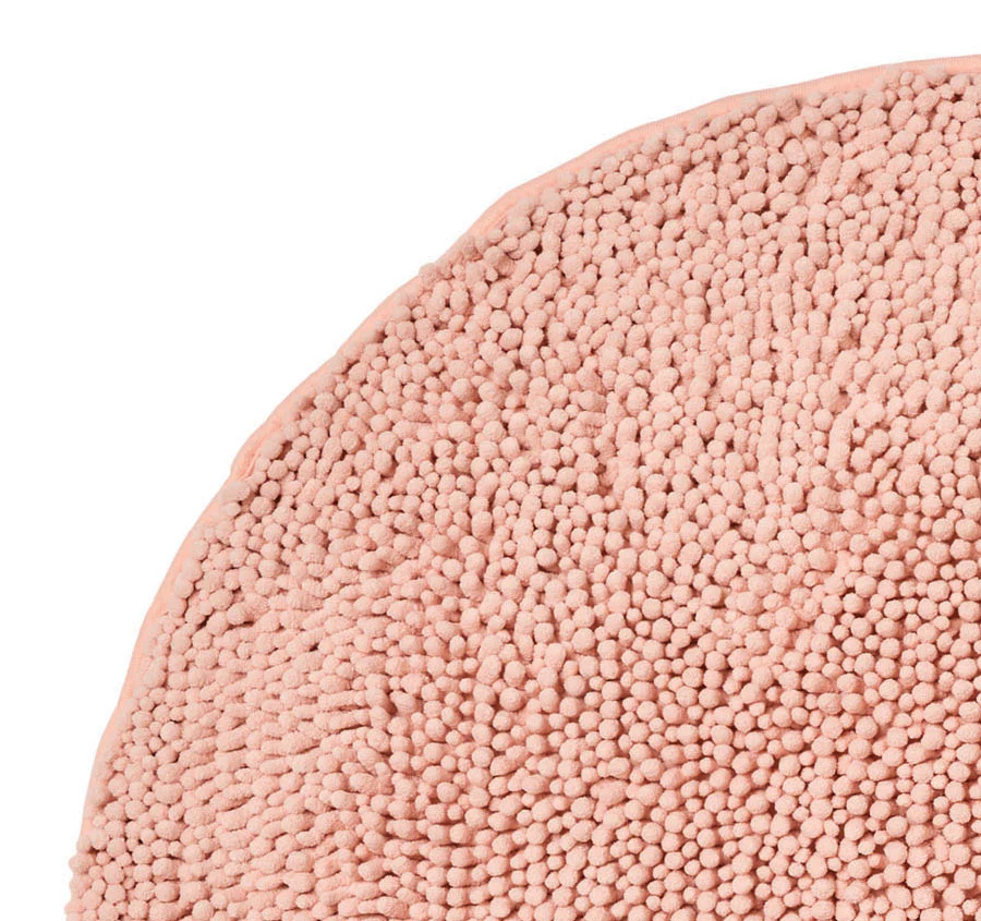 Reed Toggle 1700GSM Polyester 90cm Round Bath Mat Pink - Image 2