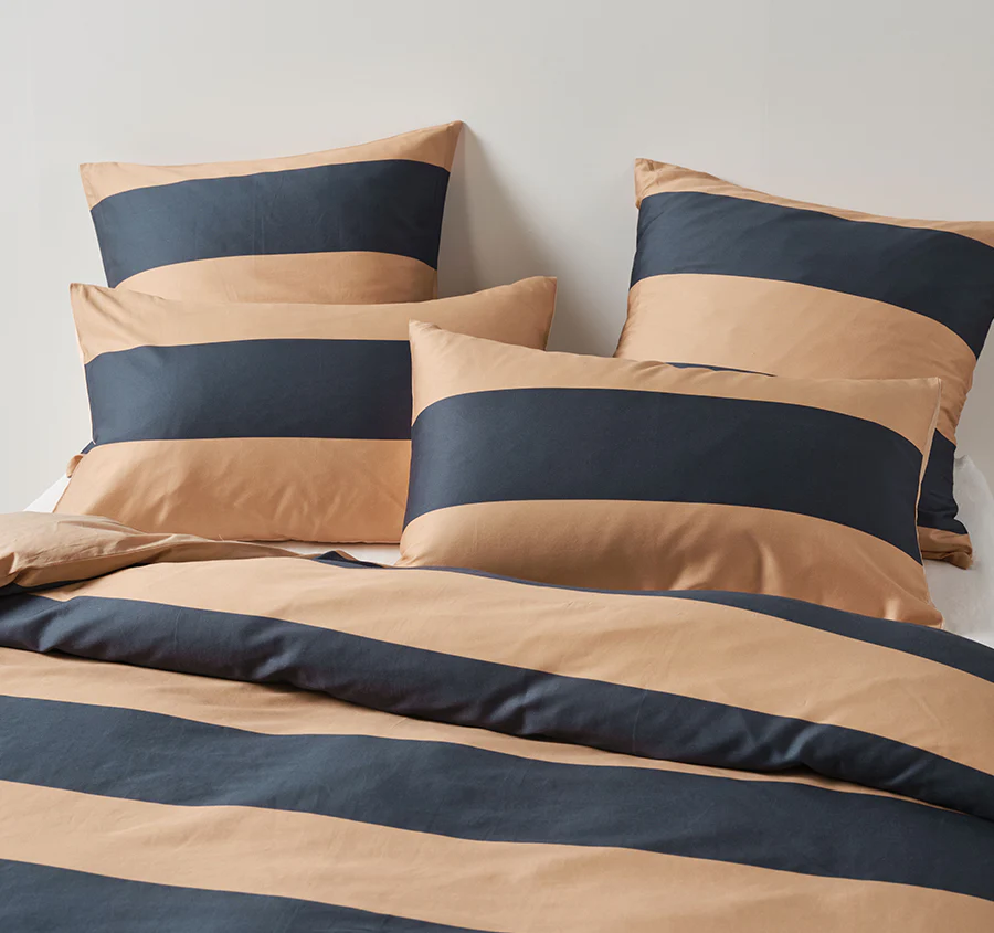 Rugby Stripe Quilt Cover Set Range Bluestone - Image 5