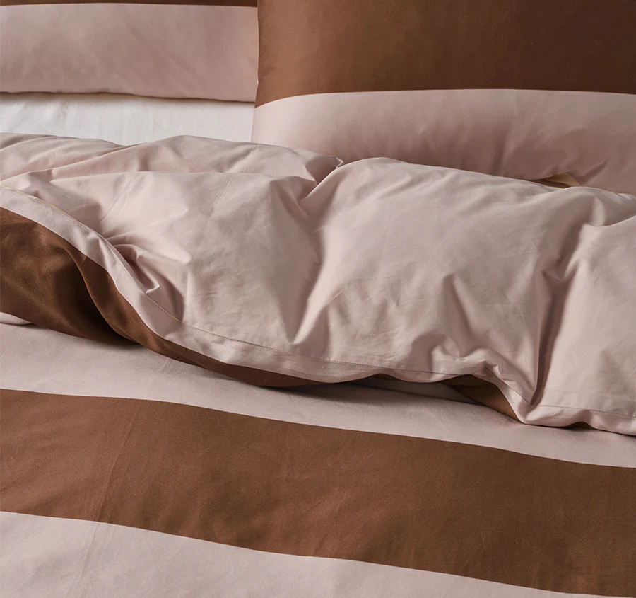 Rugby Stripe Quilt Cover Set Range Orchid - Image 5