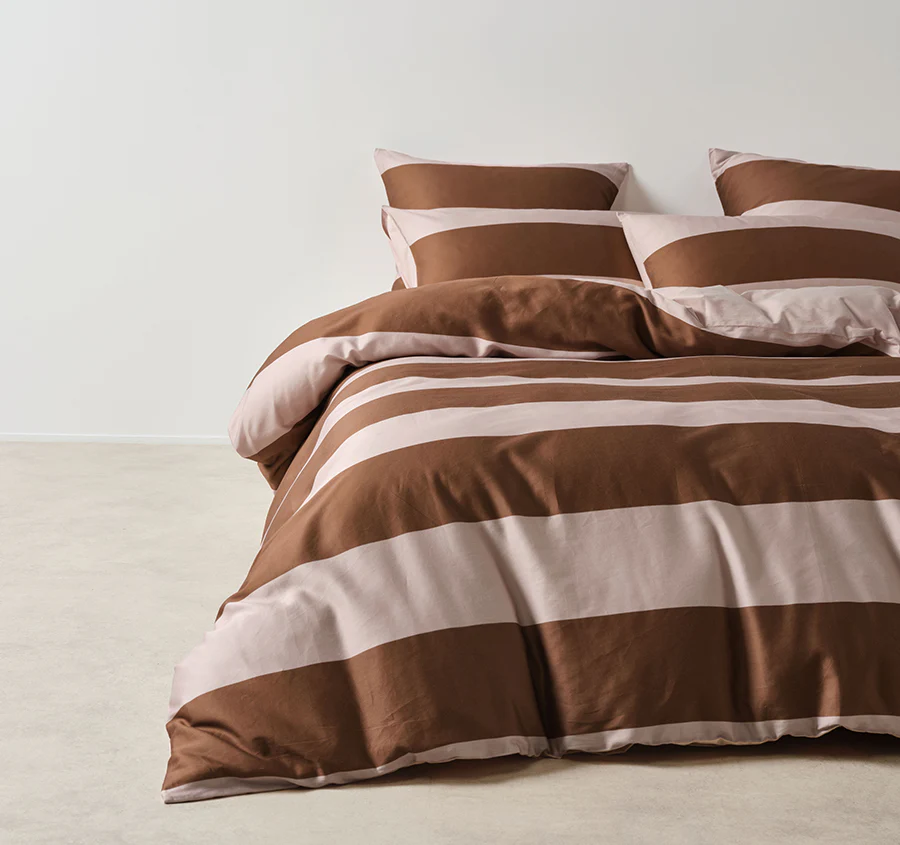 Rugby Stripe Quilt Cover Set Range Orchid - Image 6
