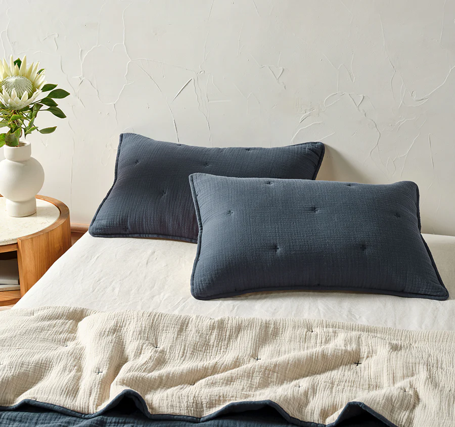 Somerset Standard Pillow Sham Pair Navy - Image 3