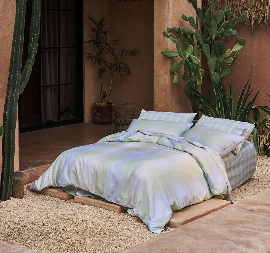 Sunrise Check Quilt Cover Set Range Clearwater - Image 6