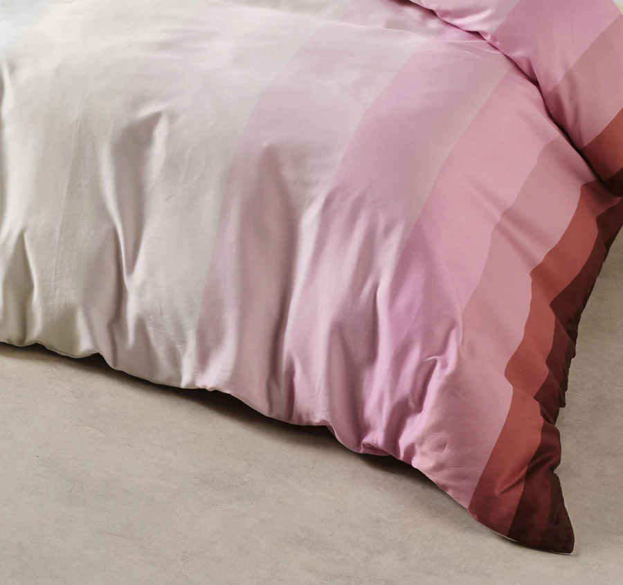Sunrise Stripe Quilt Cover Set Range Bubblegum - Image 3