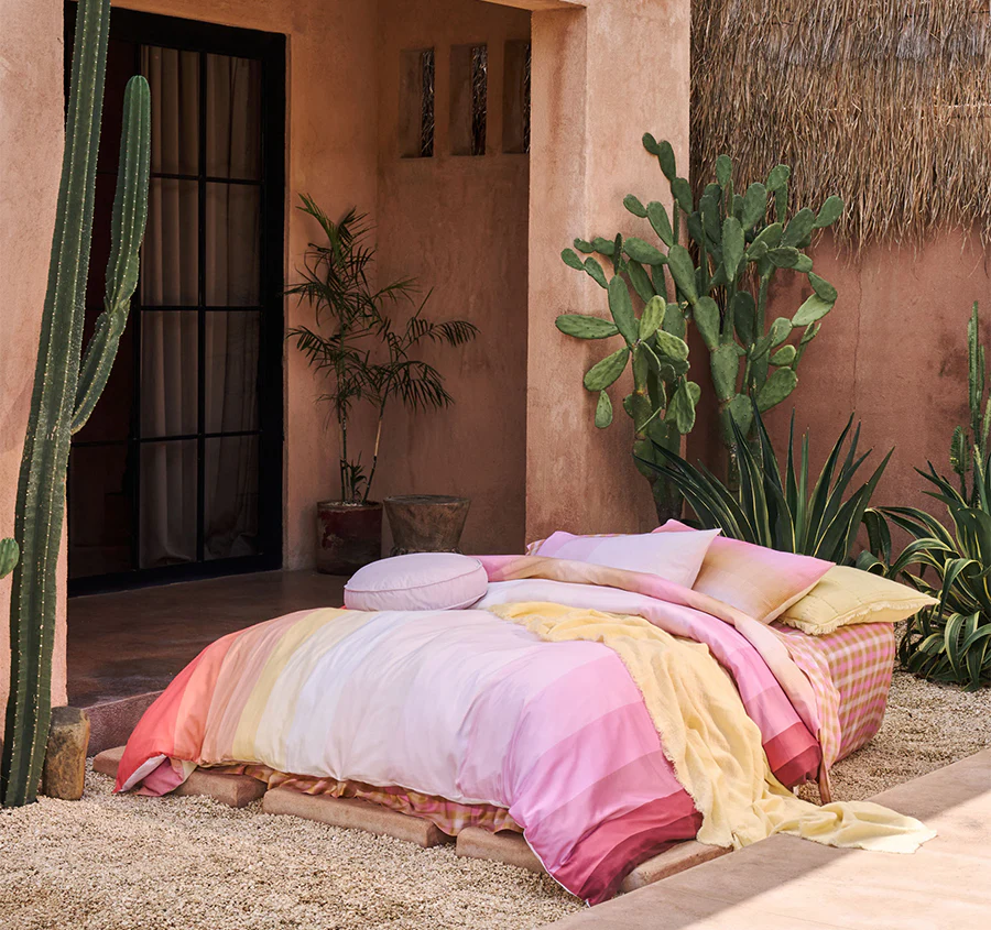 Sunrise Stripe Quilt Cover Set Range Bubblegum - Image 6