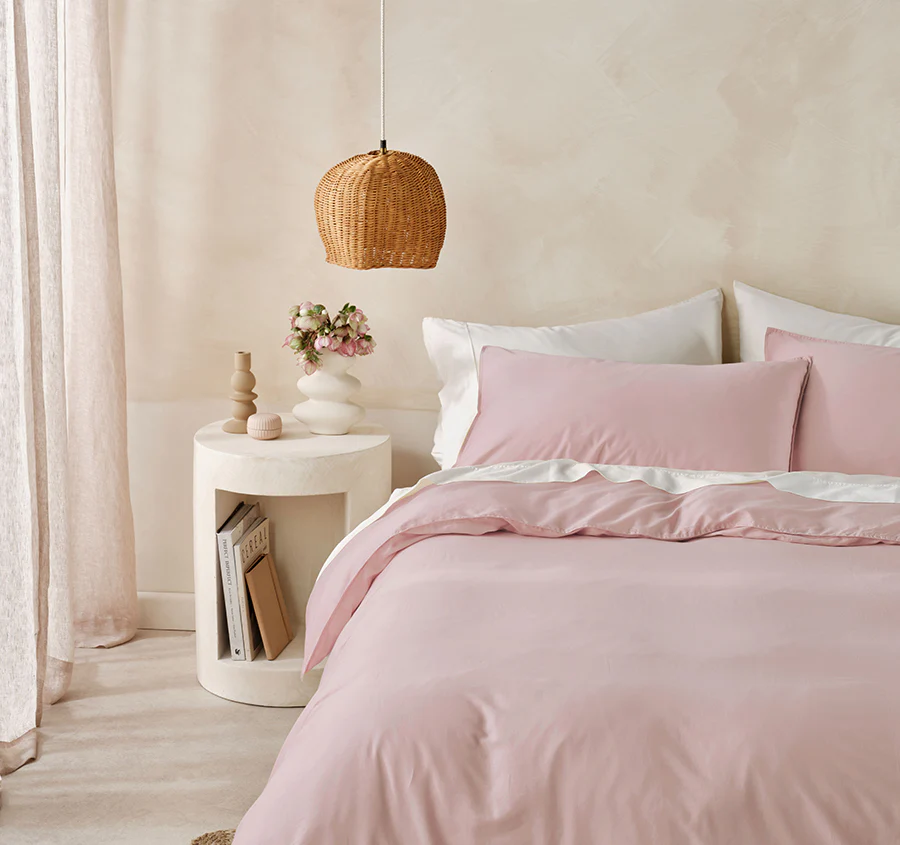 Surf Wash Quilt Cover Set Range Dusty Rose - Image 6