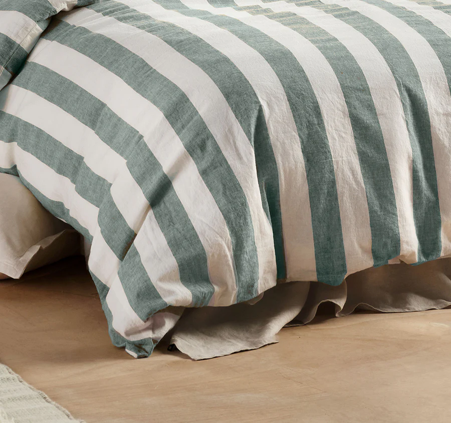 Vintage Stripe Quilt Cover Set Range Denim - Image 3