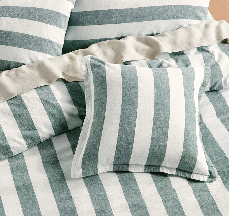 Vintage Stripe Quilt Cover Set Range Denim - Image 4