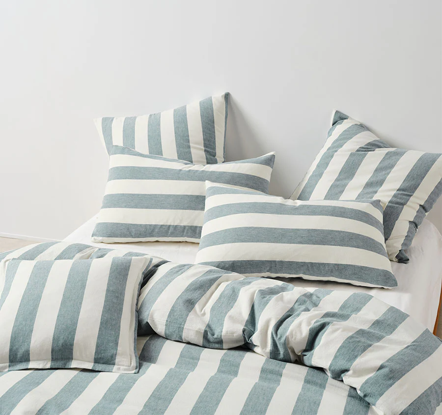 Vintage Stripe Quilt Cover Set Range Denim - Image 5
