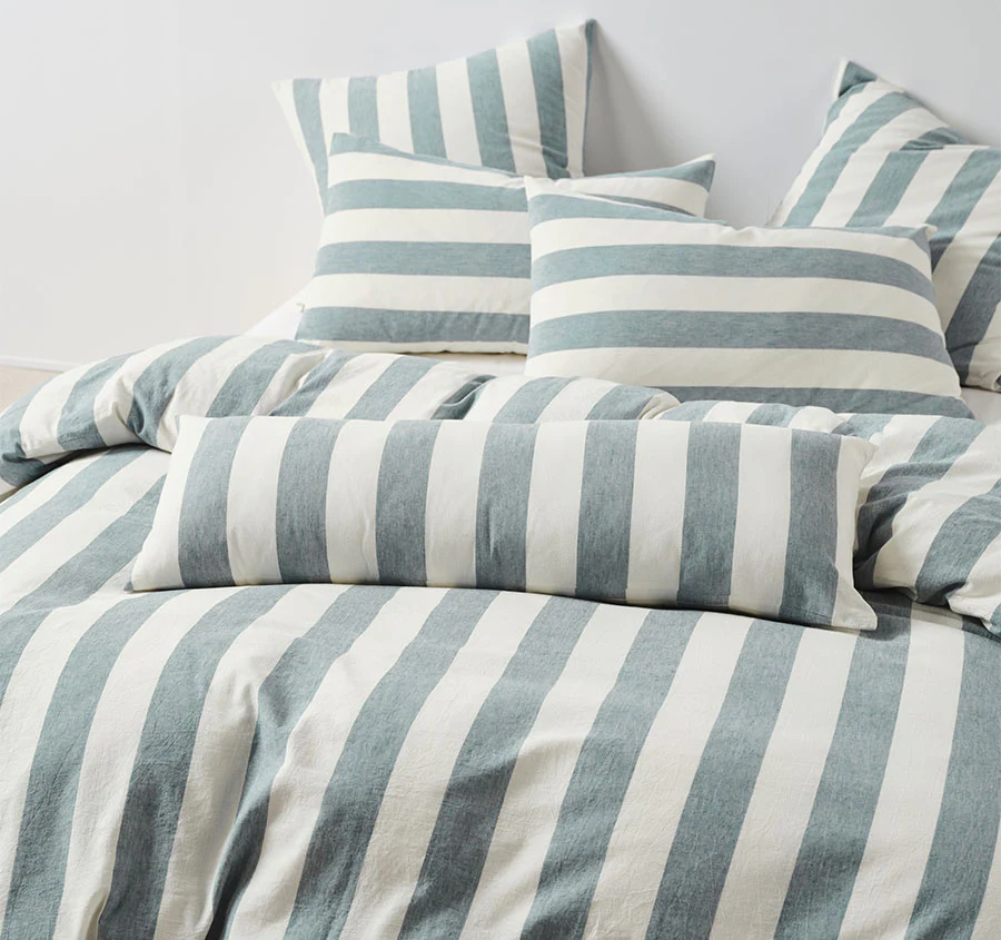 Vintage Stripe Quilt Cover Set Range Denim - Image 6