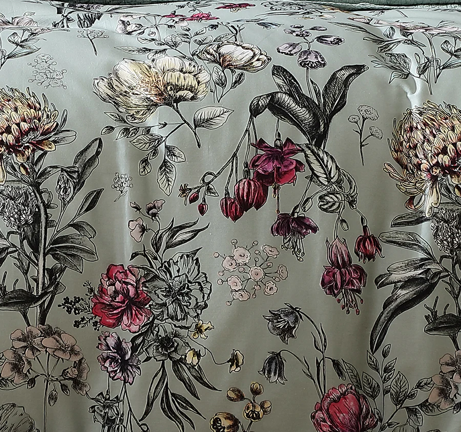 Botanical Quilt Cover Set Range Sage - Image 2