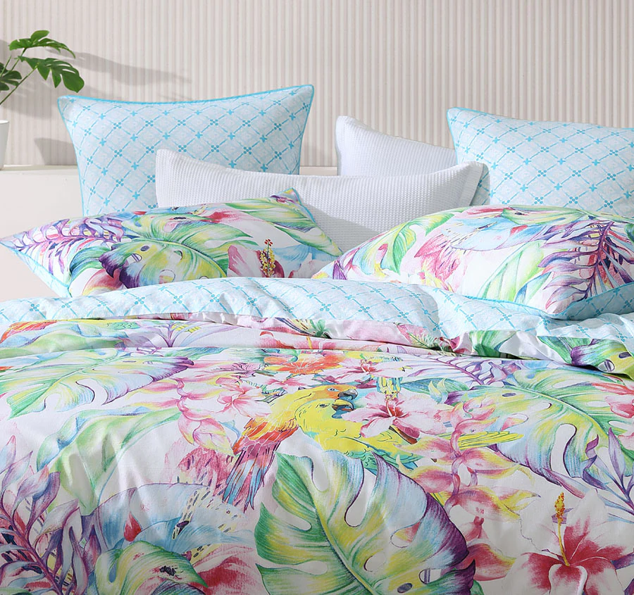 Parakeeta Quilt Cover Set Range Aqua - Image 4