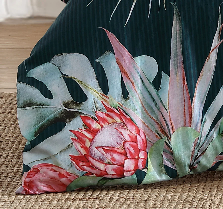 Petra Quilt Cover Set Range Teal - Image 3