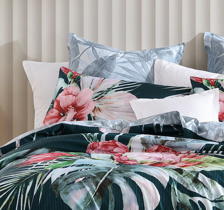Petra Quilt Cover Set Range Teal - Image 4