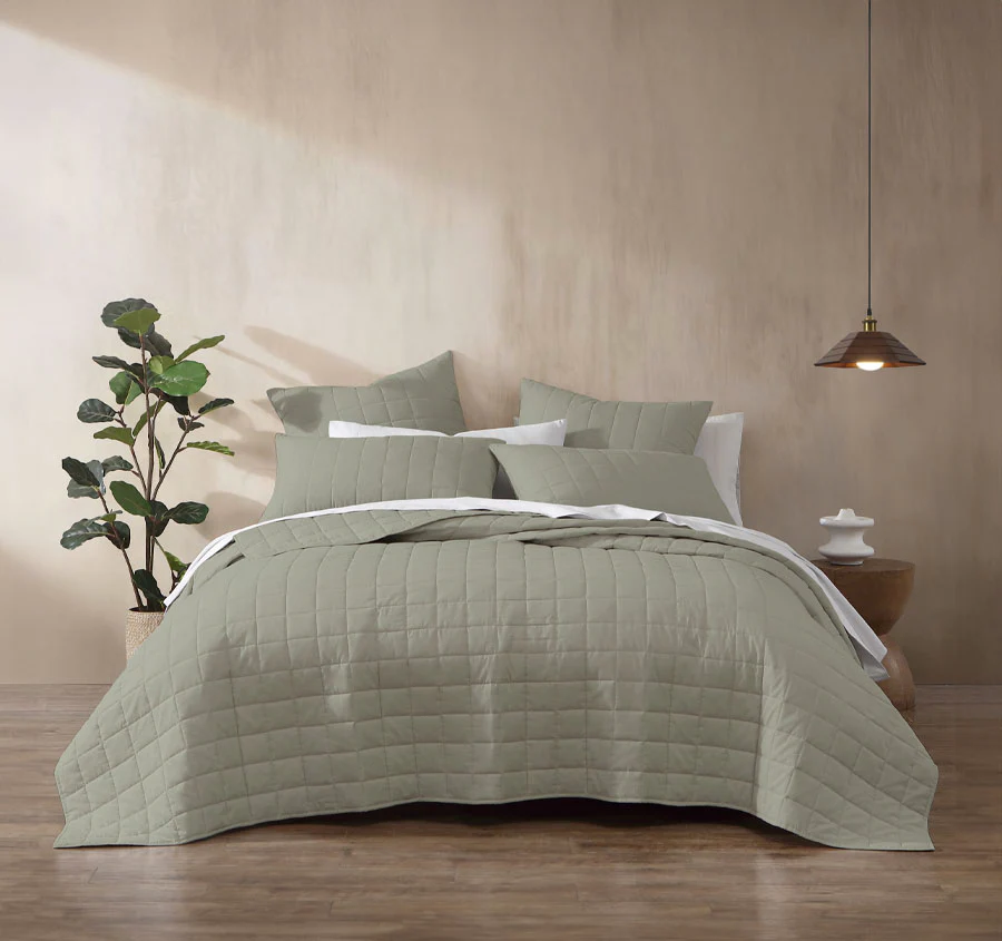 Rhodes Coverlet Range Moss