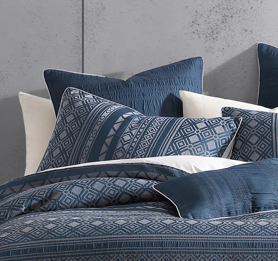Orlando Quilt Cover Set Range Indigo - Image 4