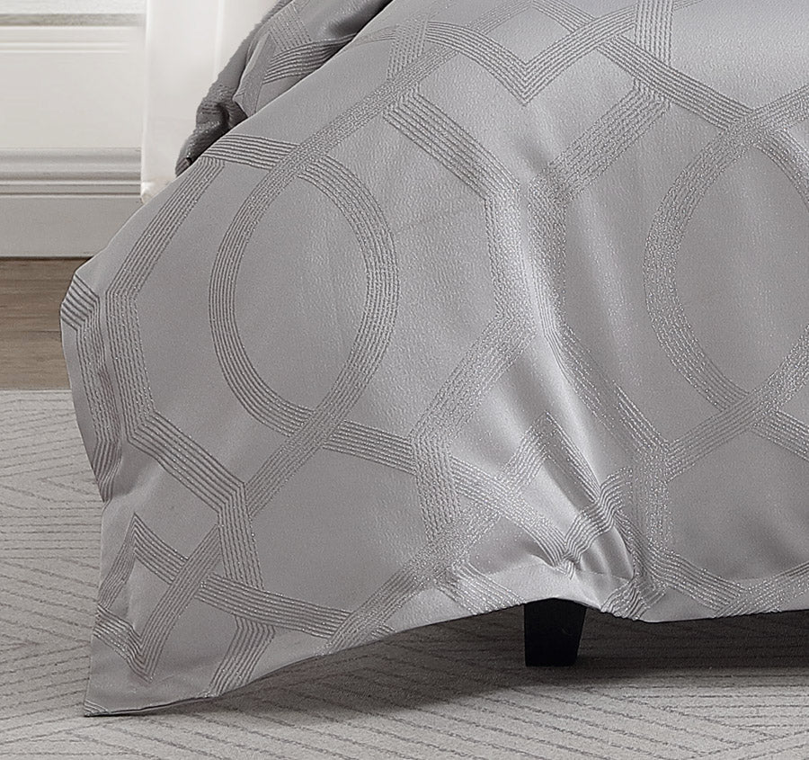 Seville Quilt Cover Set Range Silver - Image 3
