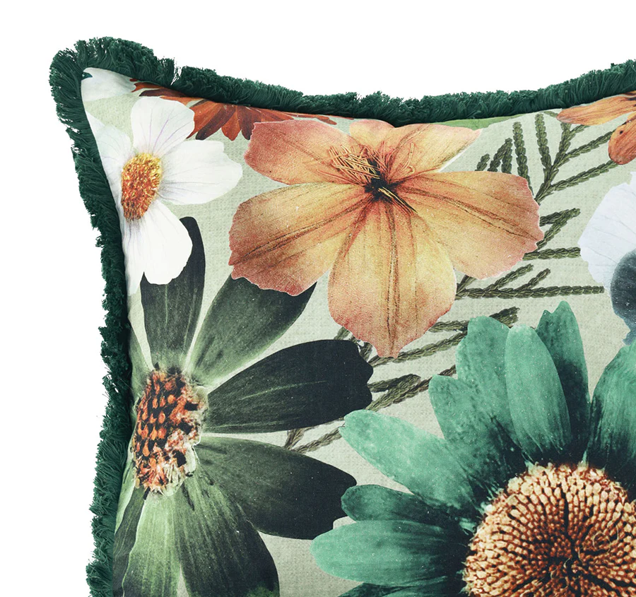 Flowerfield 50x50cm Filled Cushion Green - Image 2