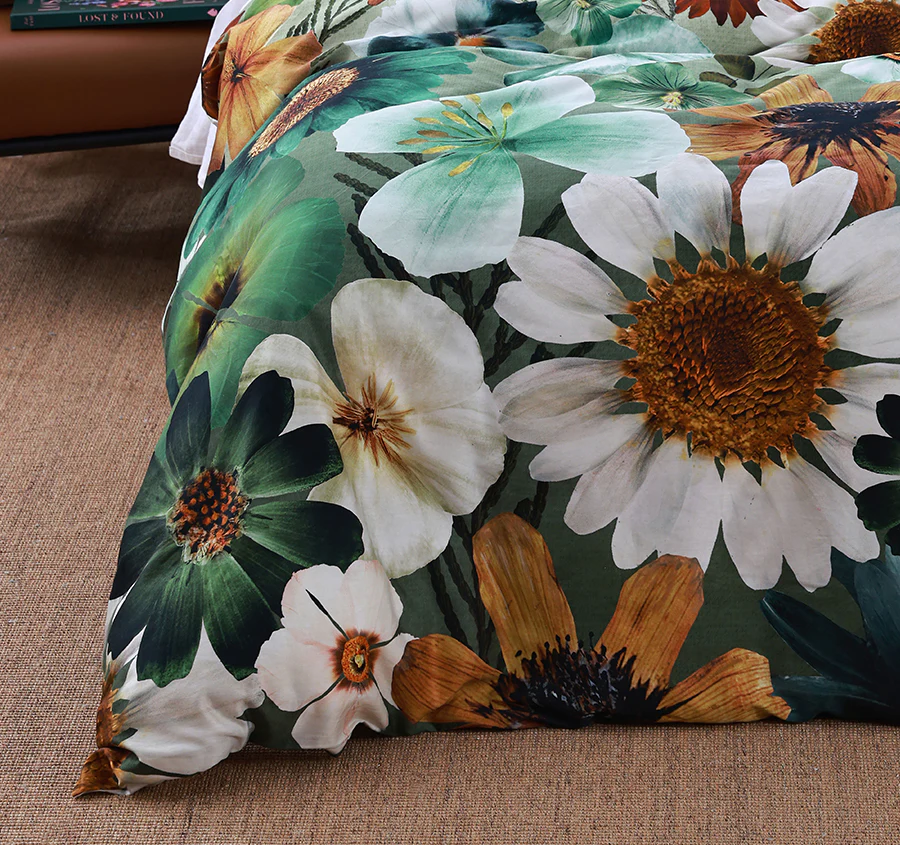 Flowerfield Quilt Cover Set Range Green - Image 3