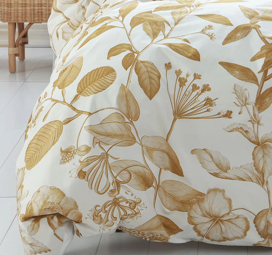 Pure Botanical Quilt Cover Set Range Ochre - Image 3