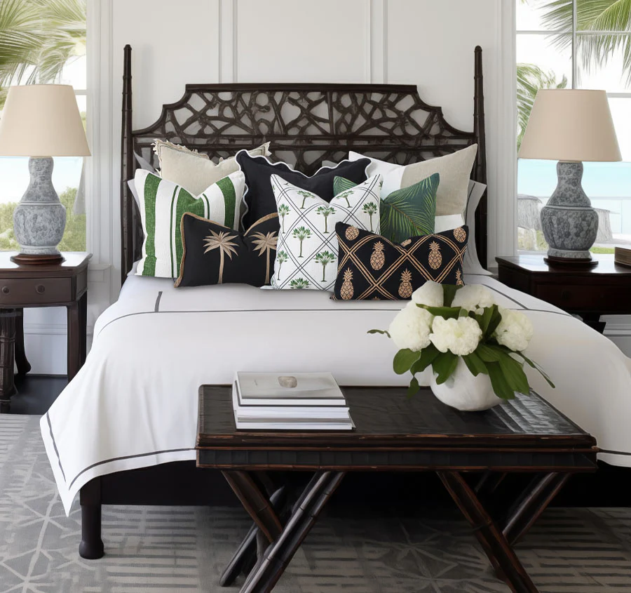 Anguilla Tropics 30x50cm Filled Cushion Black - Image 3