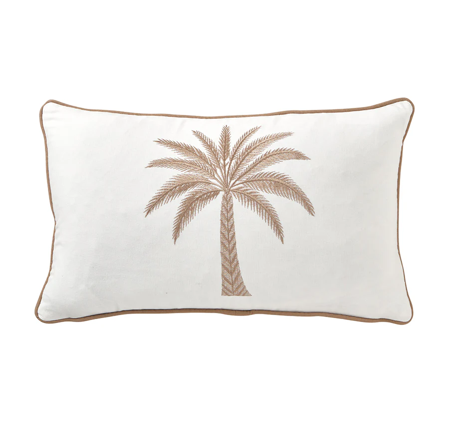 Azure Palm 30x50cm Filled Cushion Sand