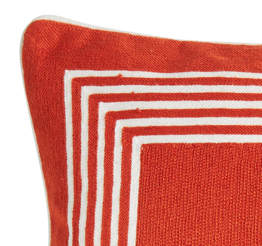Caribbean Stripe Border 50x50cm Cushion Orange - Image 2