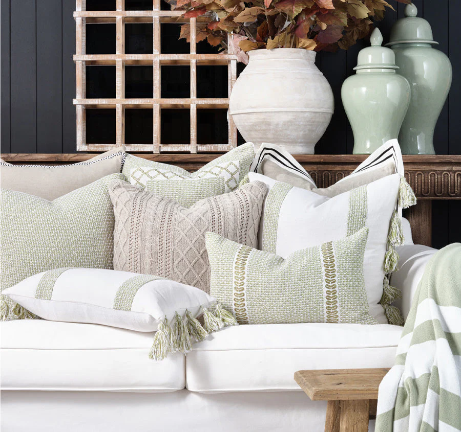 Jacquard Luxe 30x50cm Filled Cushion Sage - Image 3