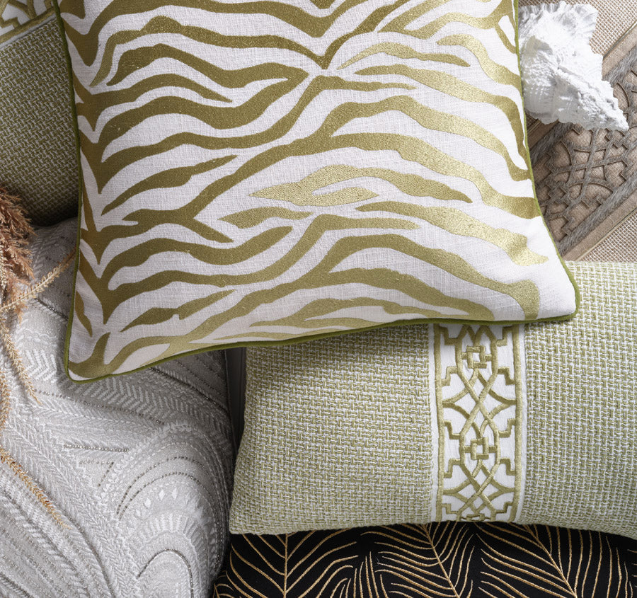 Jacquard Tile 30x50cm Filled Cushion Sage - Image 4