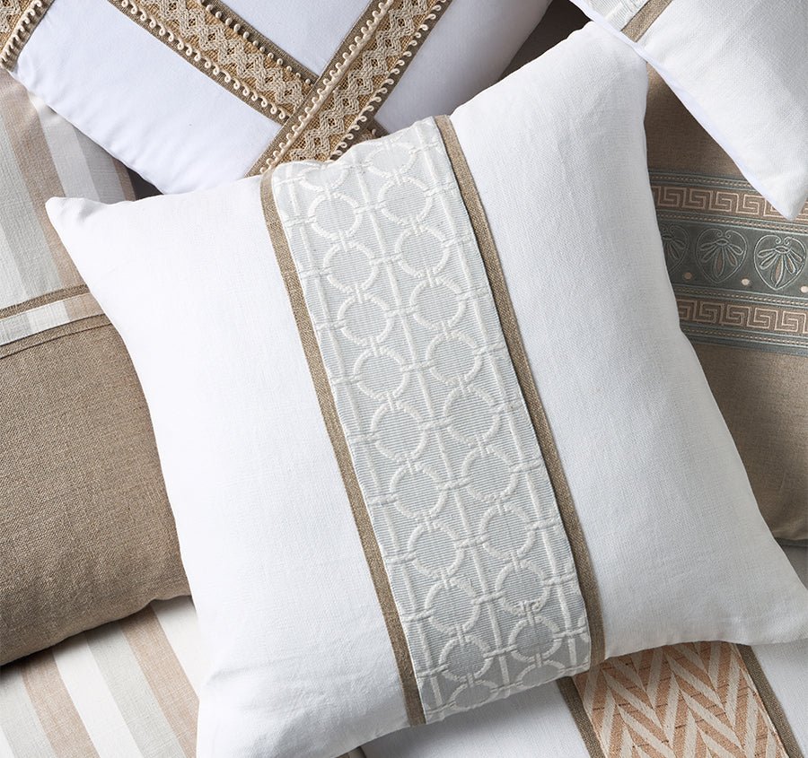 Kalani Stripe 50x50cm Filled Cushion Sand - Image 3