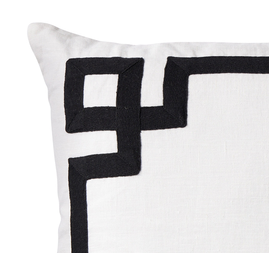 Linen Key 50x50cm Filled Cushion Black - Image 2
