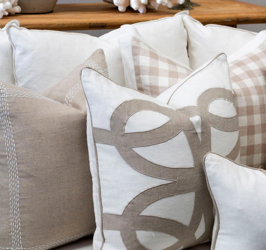 Linen Sorrento 50x50cm Filled Cushion Sand - Image 4