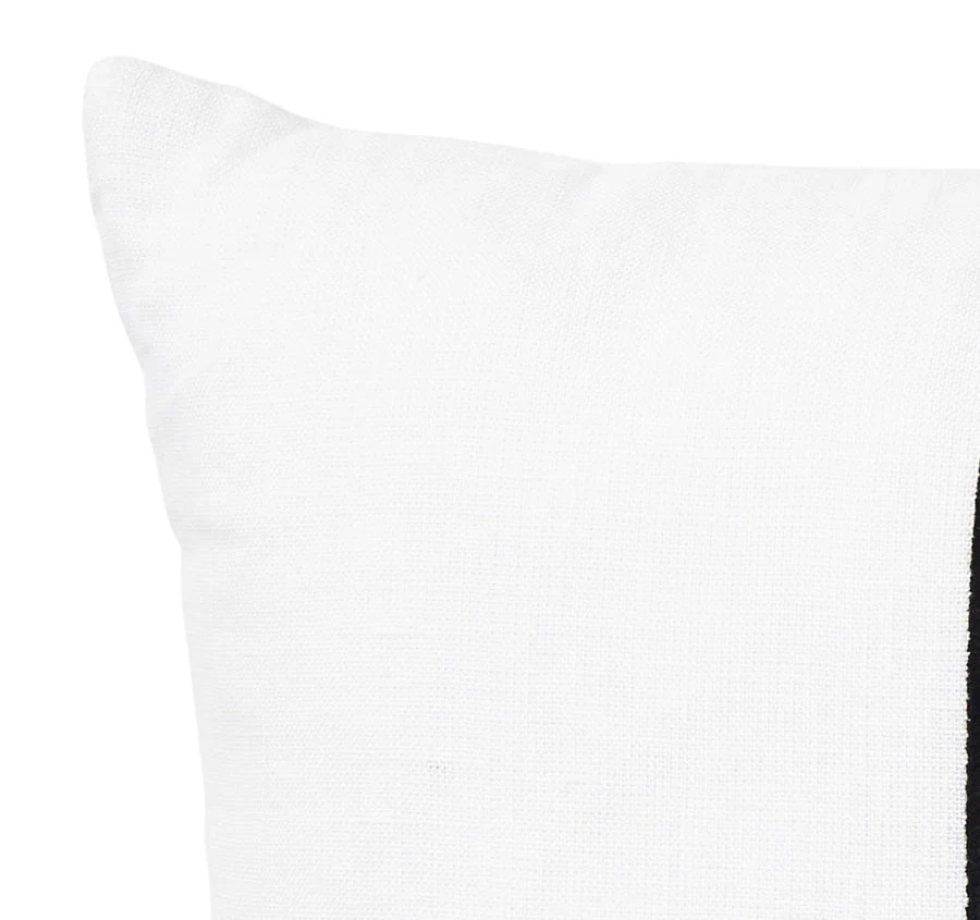 Linen Velvet Stripe 30x50cm Filled Cushion White - Image 2