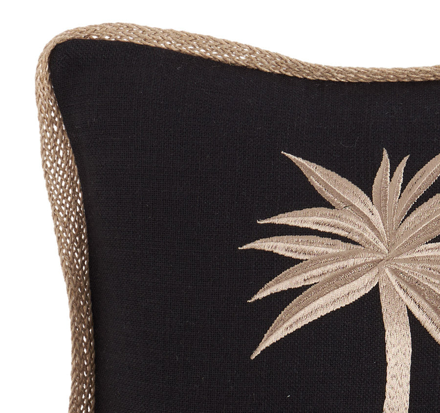Marigold Palm 30x50cm Filled Cushion Black - Image 2