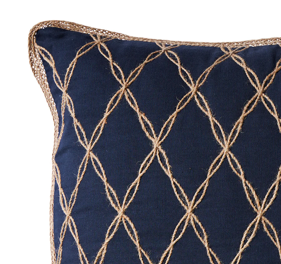 Newport Lattice 50x50cm Filled Cushion Navy - Image 2
