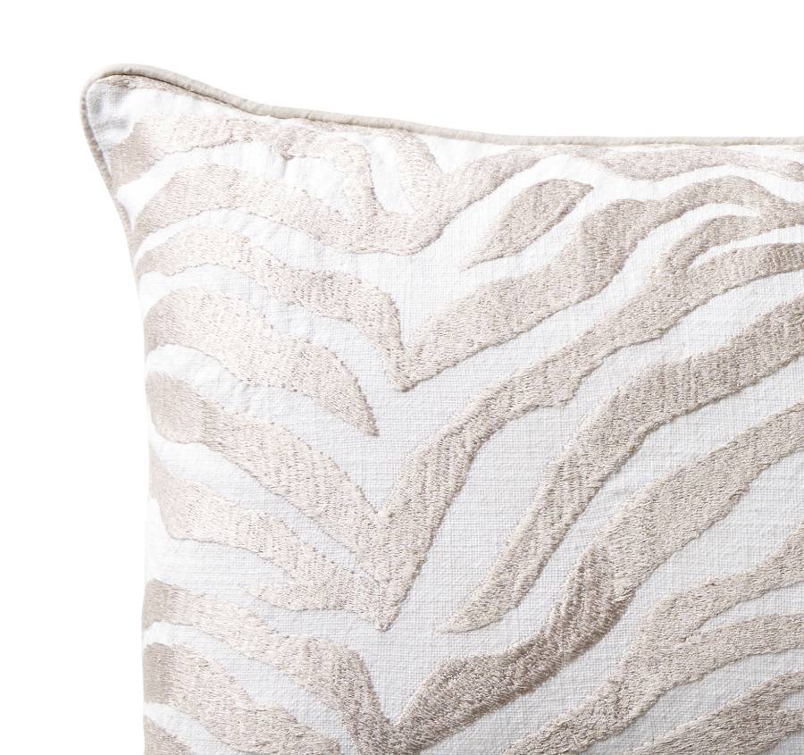 Zebra Luxe 30x50cm Filled Cushion Champagne - Image 2