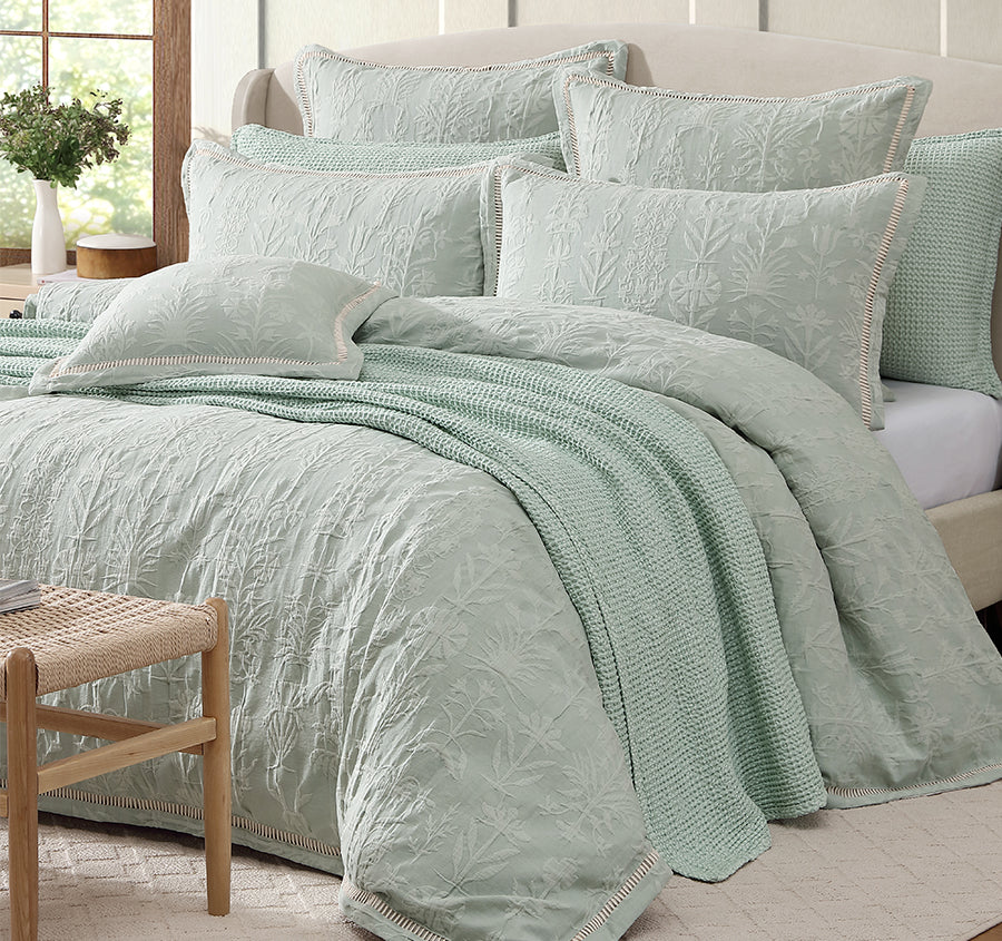 Florence Quilt Cover Set Range Sage - Image 5