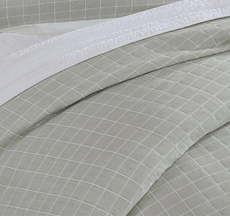 Kingston Quilt Cover Set Range Moss - Image 2